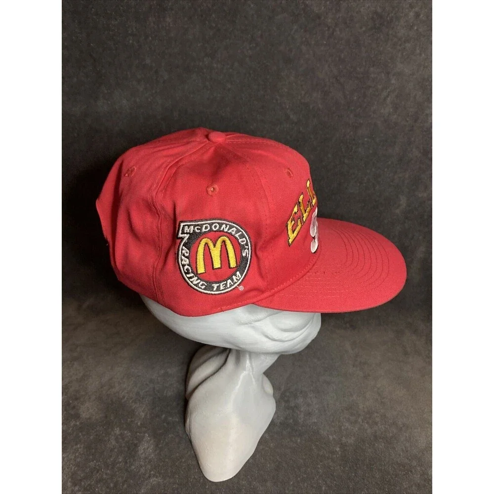 Vintage 90s McDonald's Racing Team Bill Elliot 94 Promo Snapback Hat Red 1995